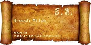 Brosch Milán névjegykártya